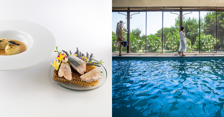 Maquereau cire d’abeille, gnocchis au maquereau © Cook and Shoot by Aline Gerard. La piscine du Relais & Châteaux Le Phébus & Spa, 5 étoiles © Laurence Barruel
