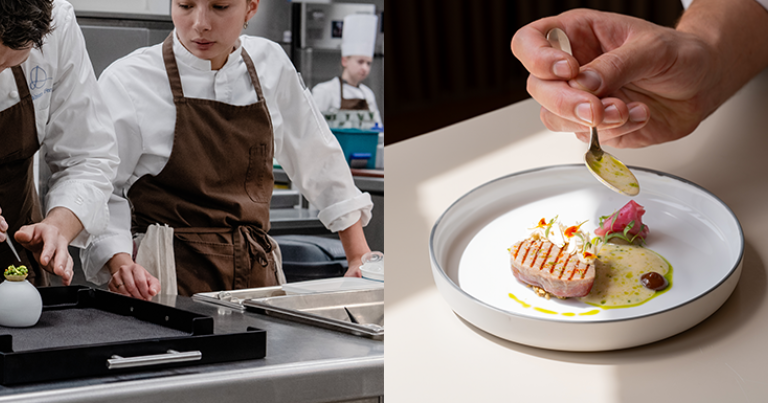 Le Chef Fabien Ferré, 3 étoiles au Guide Michelin 2024 © Caroline Dutrey. L’art du dressage © Lydia Roussel