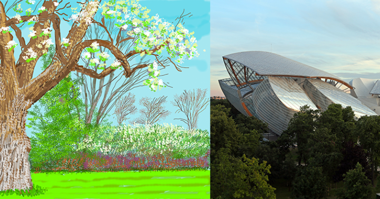 17 septembre 2020 David Hockney 27 th March 2020, No. 1 iPad painting © David Hockney. Fondation Louis Vuitton © Gehry Partners, LLP and Frank O. Gehry © Iwan Baan
