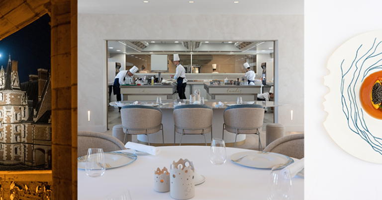 Le château royal de Blois © François Christophe. Le restaurant Christophe Hay - Fleur de Loire, 2 étoiles au Guide Michelin 2025 © Fleur de Loire. Un mets à base de caviar élaboré par le Chef Christophe Hay © Fleur de Loire.