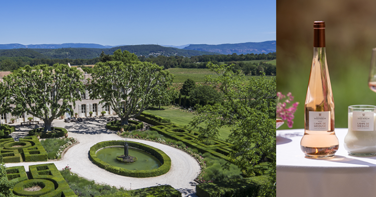 Château Sainte Roseline, domaine viticole classé AOP Côtes-de-Provence © Mark Elst. Une bouteille de Château Sainte Roseline, Cru Classé Côtes-de-Provence, cuvée Lampe de Méduse © Studio Baalt
