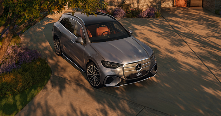 Un Mercedes-Benz GLC électrique loué chez Sixt avec les privilèges Visa Infinite